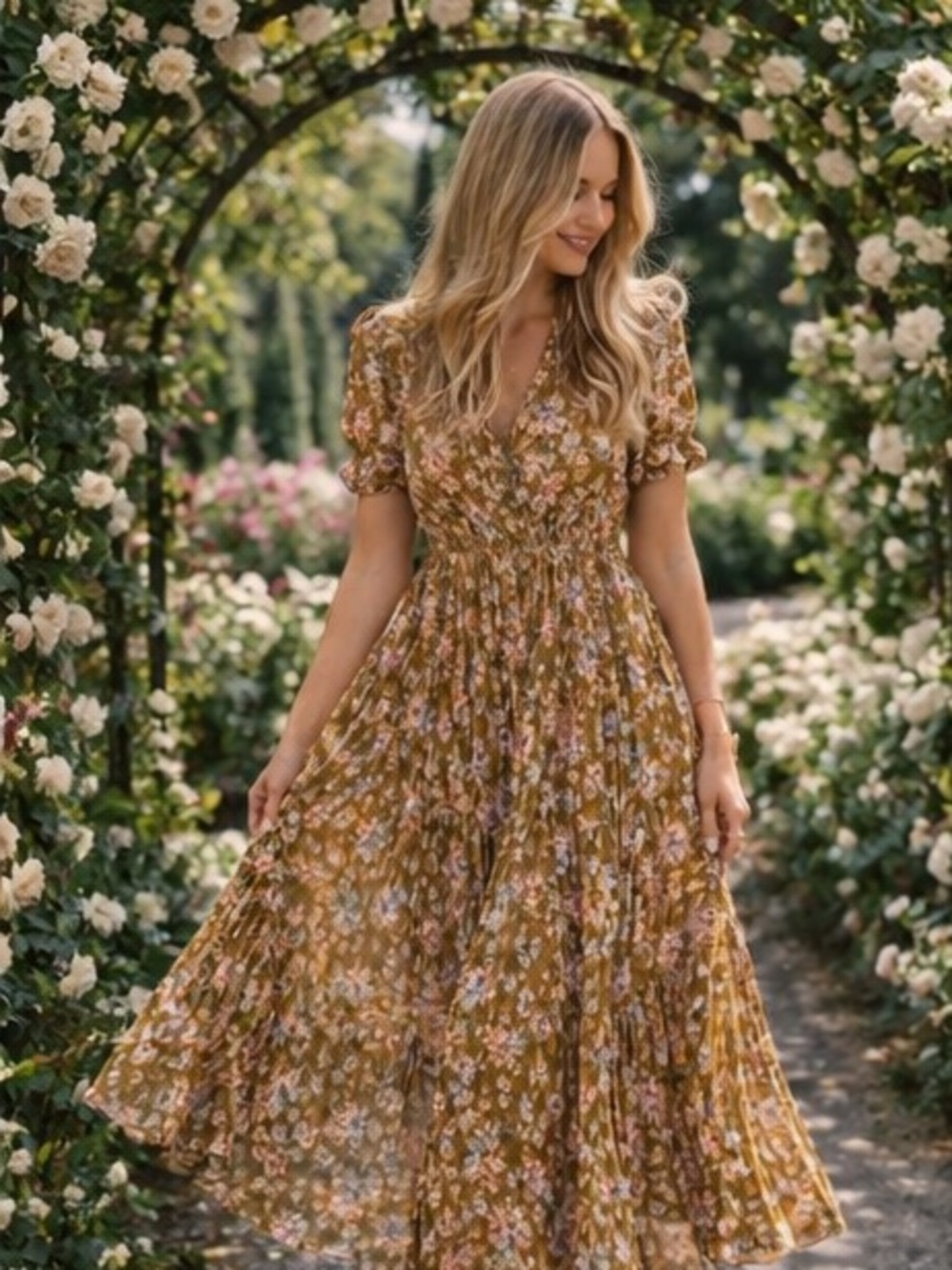 Mango floral print pleated dress bloggers fav - Picture 10 of 12